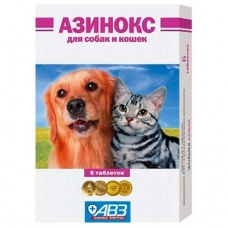 Азинокс для собак и кошек (6 таб) (ав3)